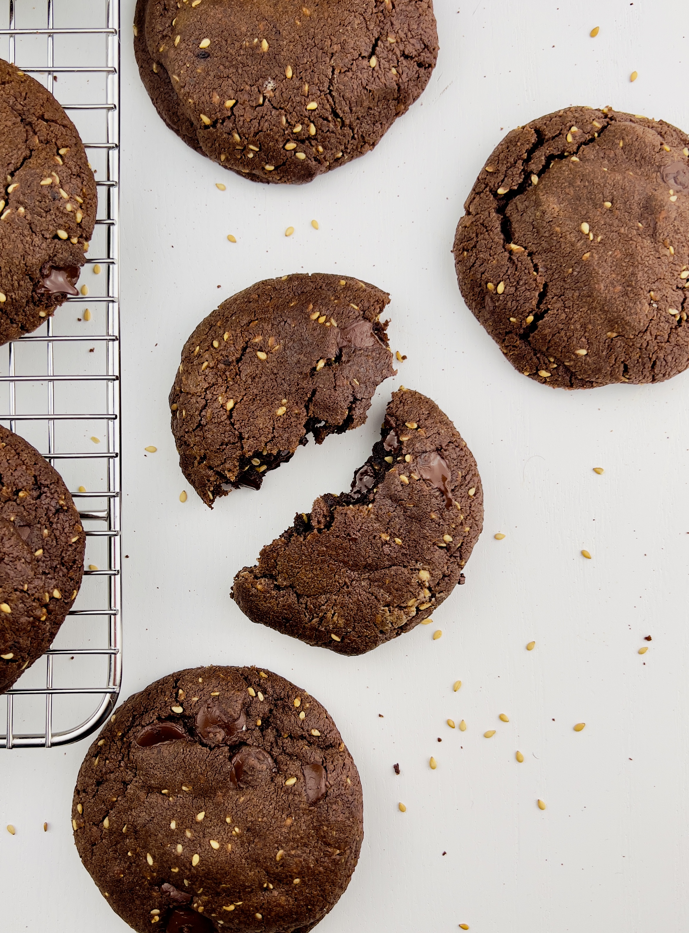 Cookies au chocolat et sésame