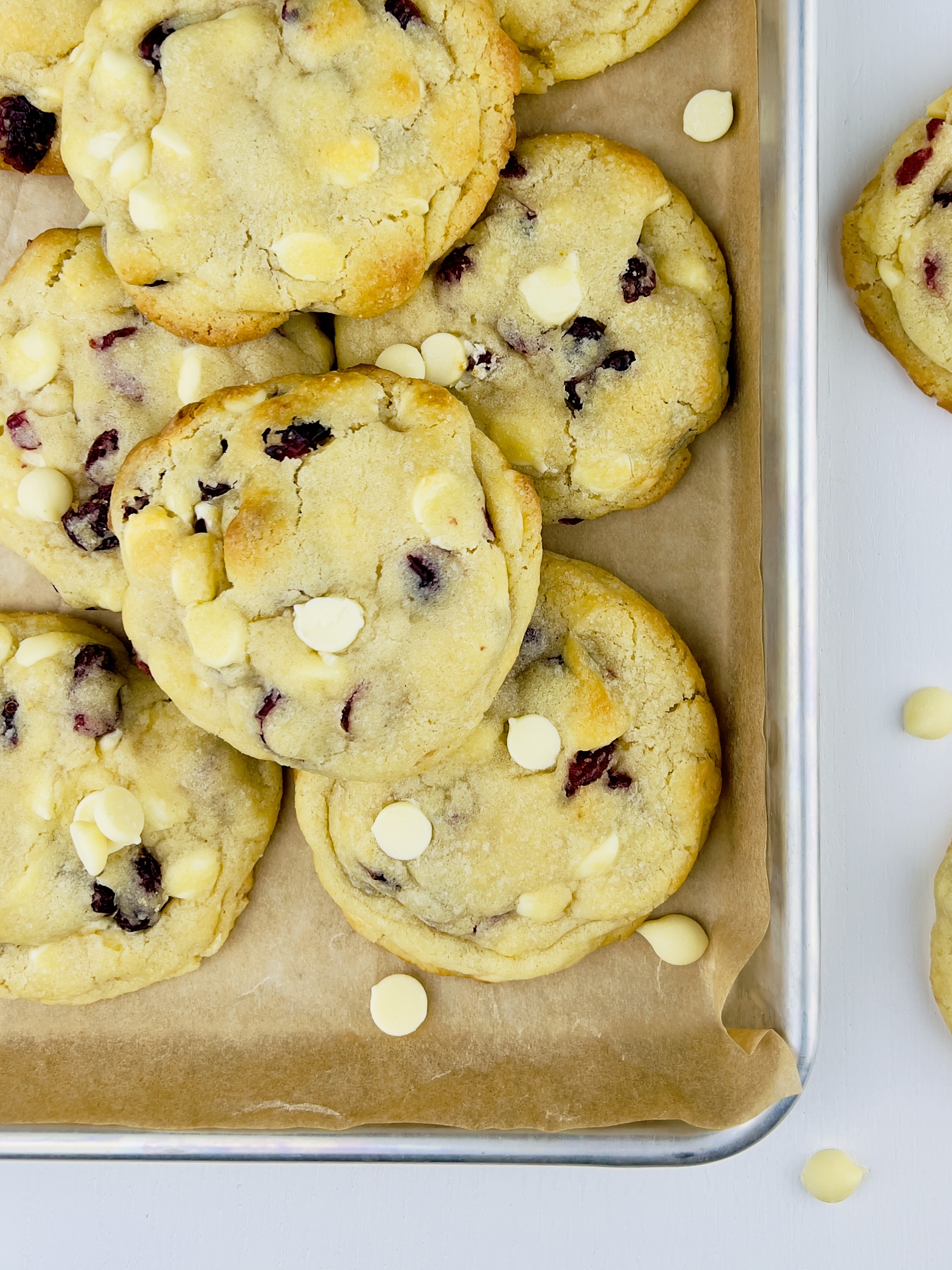 Cookies au chocolat blanc et cranberries